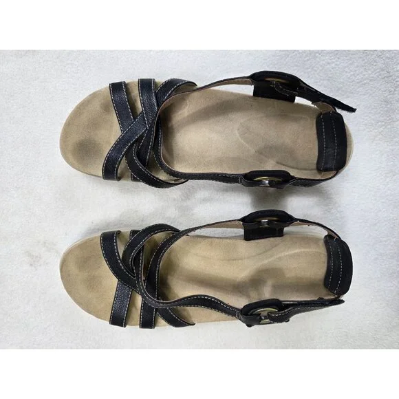 Easy Spirit Black Strappy Comfort Sandals 7M Adjustable Slingback Shoes - Picture 8 of 8